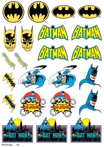 BATMAN ICONS SHEET A4 EDIBLE IMAGE