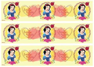 DISNEY PRINCESS - SNOW WHITE CAKE STRIPS SHEET - 3 STRIPS PER SHEET A4 EDIBLE IMAGE