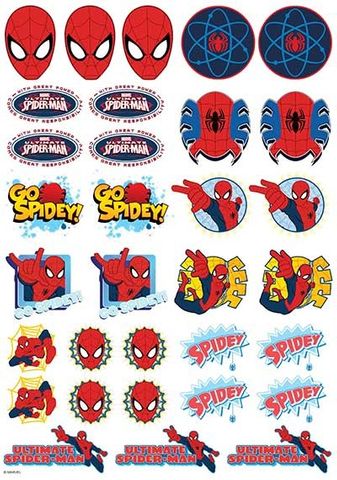 SPIDERMAN ICONS SHEET A4 EDIBLE IMAGE