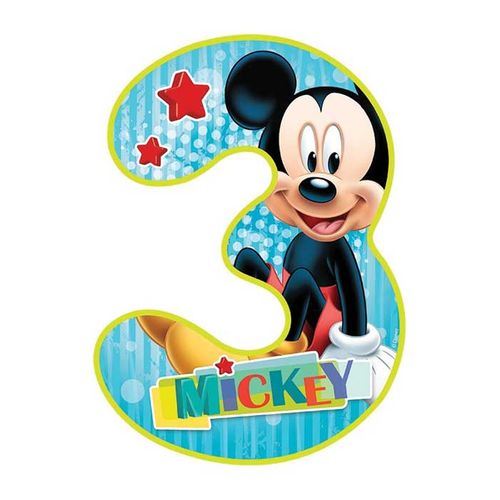 DISNEY MICKEY MOUSE NUMBER 3 | EDIBLE IMAGE