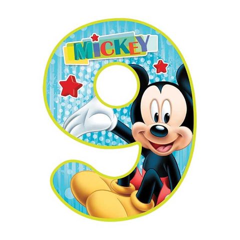 DISNEY MICKEY MOUSE NUMBER 9 | EDIBLE IMAGE