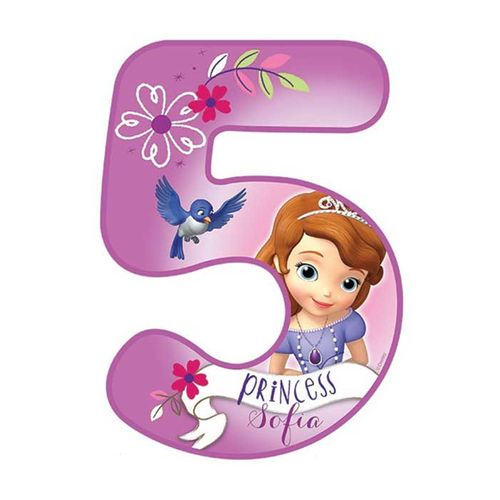DISNEY SOFIA THE FIRST NUMBER 5 | EDIBLE IMAGE