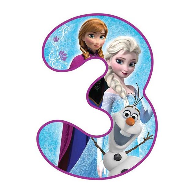 DISNEY FROZEN NUMBER 3 EDIBLE IMAGE