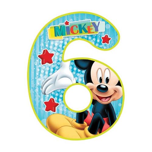 DISNEY MICKEY MOUSE NUMBER 6 | EDIBLE IMAGE