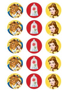 DISNEY BEAUTY AND THE BEAST CUPCAKE EDIBLE IMAGES | EDIBLE IMAGE