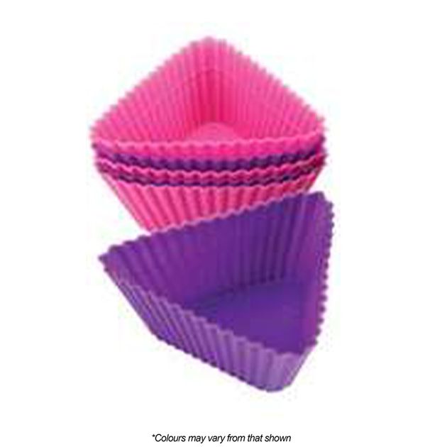 MINI SILICONE BAKING CUPS TRIANGLE (6 PIECES)