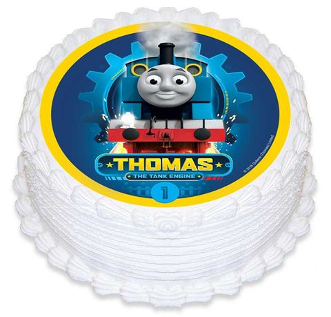 THOMAS THE TANK ENGINE - ROUND EDIBLE ICING IMAGE - 6.3 INCH / 16CM
