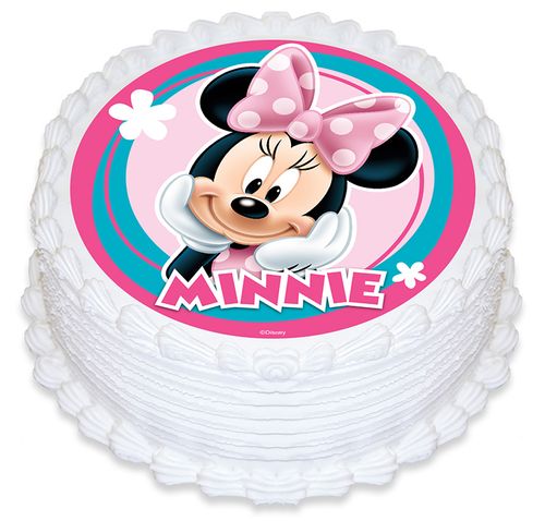 MINNIE MOUSE ROUND EDIBLE ICING IMAGE - 6.3 INCH / 16CM