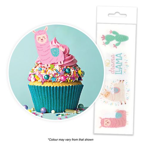 CAKE CRAFT | NO DRAMA LLAMA | WAFER TOPPERS | PACKET OF 16 - BB 06/26