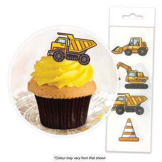 CAKE CRAFT | CONSTRUCTION | WAFER TOPPERS | PACKET OF 16 - BB 11/26