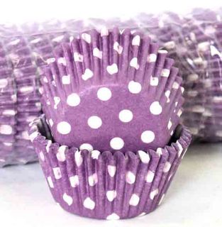 408 BAKING CUPS - PURPLE POLKA DOTS - 500 PIECE PACK