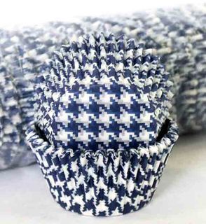 408 BAKING CUPS - BLUE HOUNDS TOOTH - 500 PIECE PACK