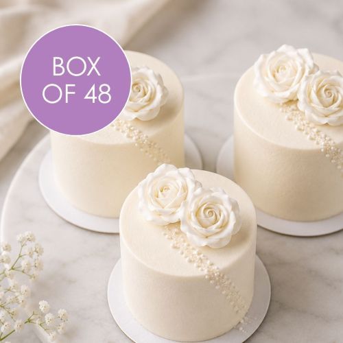 SMALL CLASSIC ROSE WHITE | SUGAR FLOWERS | BOX OF 48