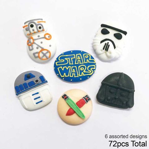 STAR WARS | SUGAR DECORATIONS | BOX OF 72 - BB 12/24