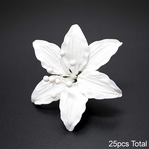 LILY SMALL WHITE | SUGAR FLOWERS | BOX OF 25 - BB 12/24