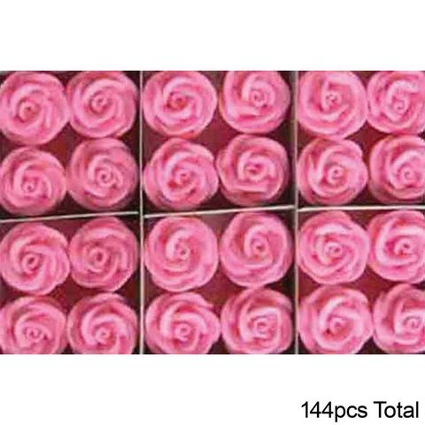 MEDIUM SWIRL ROSE SUGAR FLOWERS PINK | BOX OF 144 - BB 30/12/25