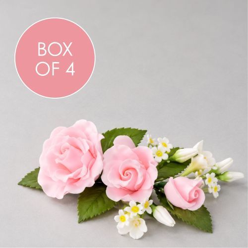 ROSE SPRAY PINK | SUGAR FLOWERS | BOX OF 4