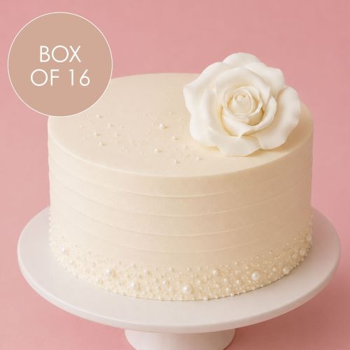 EXTRA LARGE ROSE WHITE | SUGAR FLOWERS | BOX OF 16