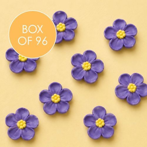 LARGE 5 PETAL SUGAR FLOWERS PURPLE | BOX OF 96