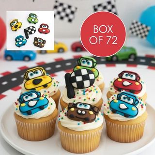 RACING CARS | SUGAR DECORATIONS | BOX OF 72