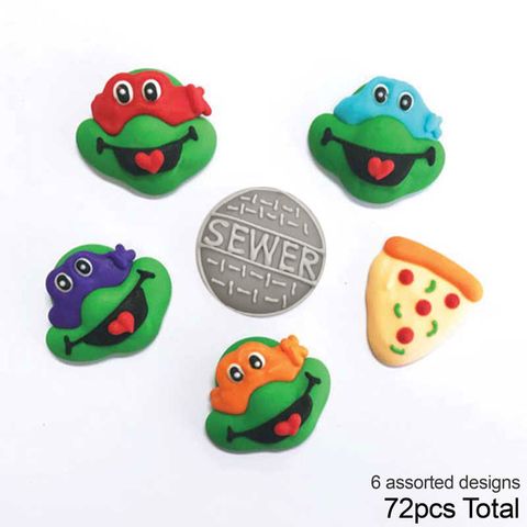NINJA TURTLES | SUGAR DECORATIONS | BOX OF 72 - BB 12/25
