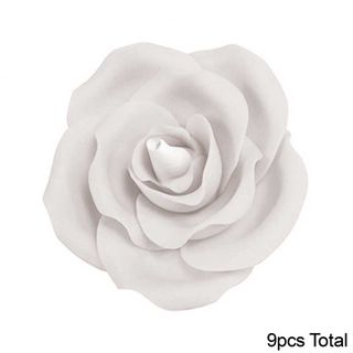 SINGLE ROSE LARGE WHITE | SUGAR FLOWERS | BOX OF 9 - BB 30/12/25