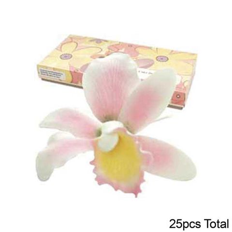 CATTLEYA ORCHID PINK SMALL | SUGAR FLOWERS | BOX OF 25 - BB 12/25