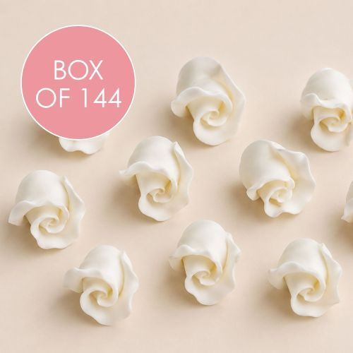 ROSEBUD WHITE CLASSIC | SUGAR FLOWERS | BOX OF 144