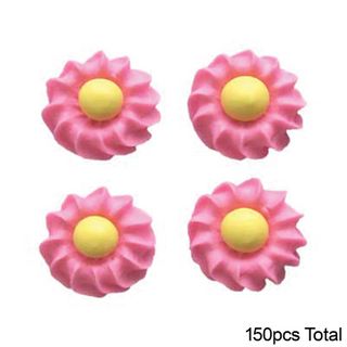 DAISY SWIRL SUGAR FLOWERS PINK | BOX OF 150