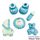 CHRISTENING ASSORTMENT BABY BLUE | SUGAR DECORATIONS | BOX OF 144