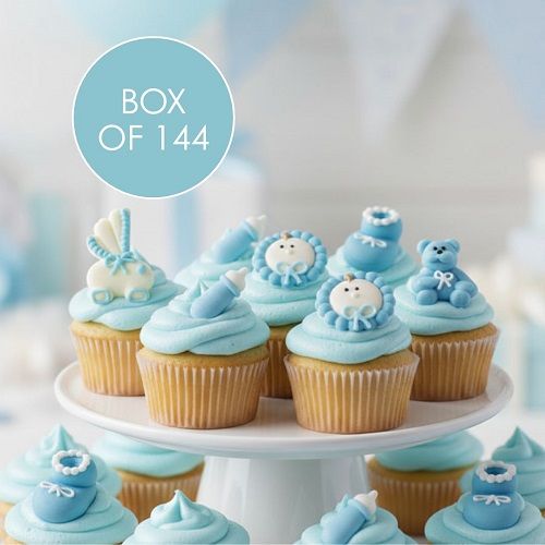 CHRISTENING ASSORTMENT BABY BLUE | SUGAR DECORATIONS | BOX OF 144 - BB 12/25