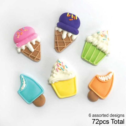 CUPCAKE & ICE CREAM | SUGAR DECORATIONS | BOX OF 72 - BB 12/24