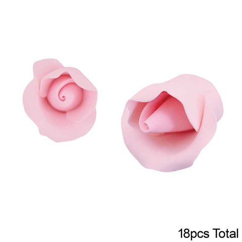 SINGLE ROSE SMALL PINK | SUGAR FLOWERS | BOX OF 18 - BB 12/25