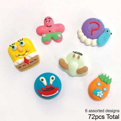 SPONGEBOB | SUGAR DECORATIONS | BOX OF 72 - BB 12/25