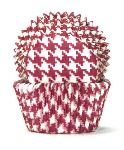 408 BAKING CUPS - RED HOUNDS TOOTH - 100 PIECE PACK