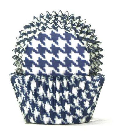 408 BAKING CUPS - BLUE HOUNDS TOOTH - 100 PIECE PACK