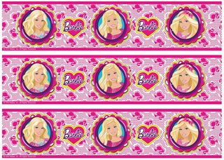 BARBIE - CAKE STRIPS A4 EDIBLE IMAGE