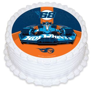 HOT WHEELS ROUND EDIBLE ICING IMAGE - 6.3 INCH / 16CM