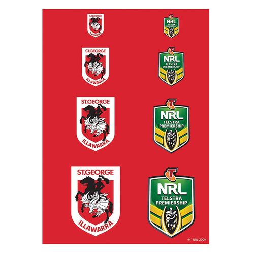 NRL ST.GEORGE/ILLAWARRA DRAGONS A4 LOGO SHEET | EDIBLE IMAGE