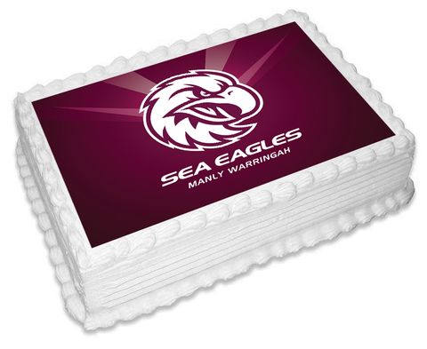 NRL MANLY WARRINGAH SEA EAGLES -  A4 EDIBLE ICING IMAGE - 29.7CM X 21CM (APPROX.)