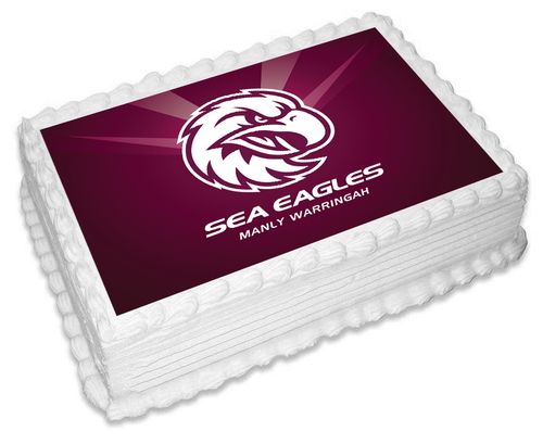 NRL MANLY WARRINGAH SEA EAGLES -  A4 EDIBLE ICING IMAGE - 29.7CM X 21CM (APPROX.)