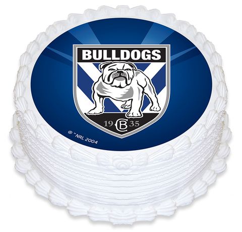 NRL CANTERBURY BULLDOGS  ROUND EDIBLE ICING IMAGE - 6.3 INCH / 16CM