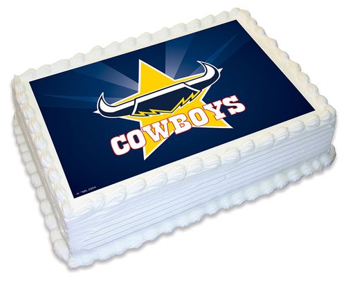 NRL NORTH QUEENSLAND COWBOYS -  A4 EDIBLE ICING IMAGE - 29.7CM X 21CM (APPROX.)