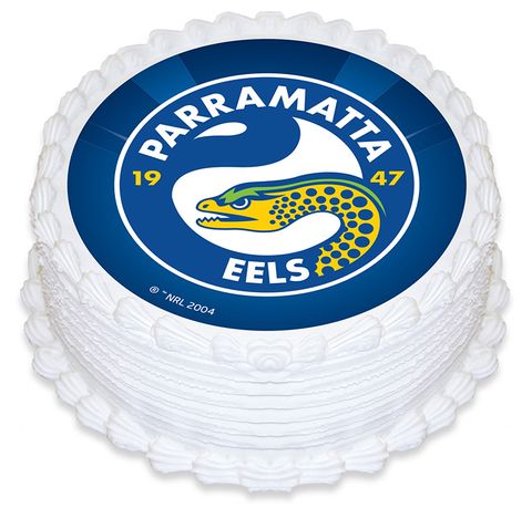 NRL PARRAMATTA EELS ROUND EDIBLE ICING IMAGE - 6.3 INCH / 16CM