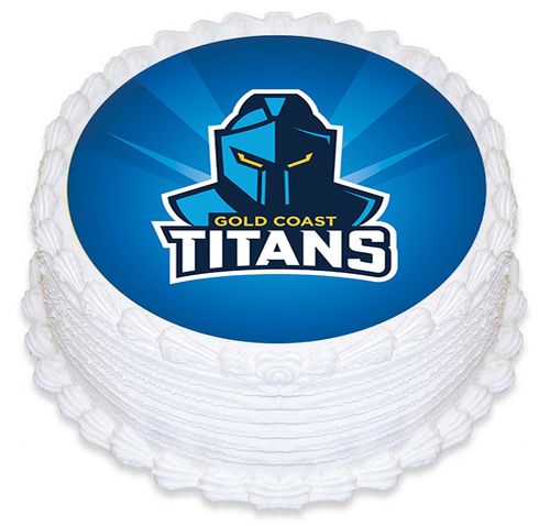 NRL GOLD COAST TITANS ROUND EDIBLE ICING IMAGE - 6.3 INCH / 16CM