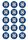 NRL CANTERBURY BULLDOGS 2 INCH/5CM CUPCAKE IMAGE SHEET - 15 PER SHEET