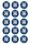 NRL CANTERBURY BULLDOGS 2 INCH/5CM CUPCAKE IMAGE SHEET - 15 PER SHEET