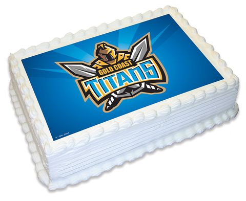 NRL GOLD GOAST TITANS -  A4 EDIBLE ICING IMAGE - 29.7CM X 21CM (APPROX.)