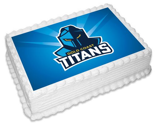 NRL GOLD GOAST TITANS -  A4 EDIBLE ICING IMAGE - 29.7CM X 21CM (APPROX.)