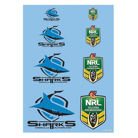NRL CRONULLA SHARKS A4 LOGO SHEET | EDIBLE IMAGE